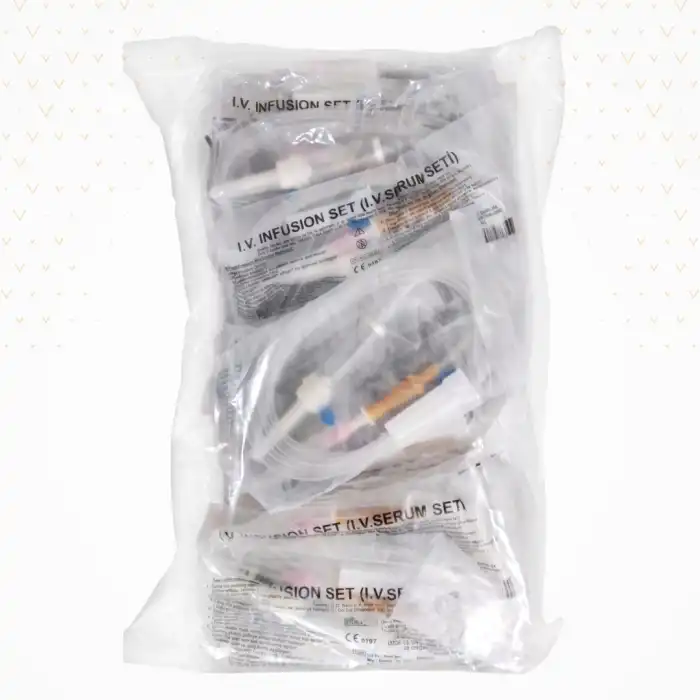Sayberk Serum Seti (İnfüzyon Seti) Kilitsiz (Luer Slip) Pembe Uçlu 25li Paket