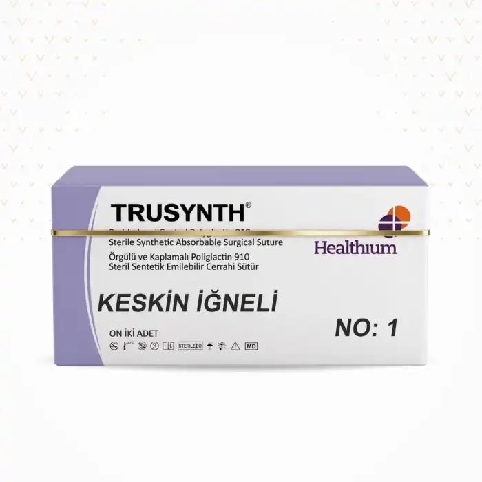 Trusynth PGA Sütür 75cm Keskin (Emilebilir) No: 1 12li Kutu