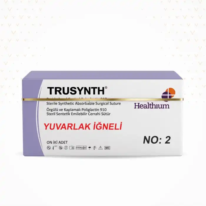 Trusynth PGA Sütür 75cm YUVARLAK (Emilebilir) 12li Kutu No: 2