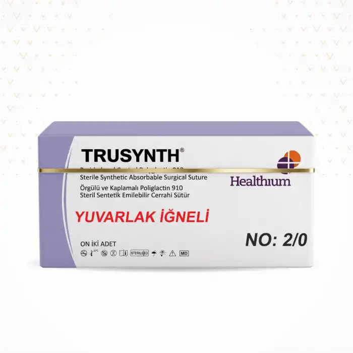Trusynth PGA Sütür 75cm YUVARLAK (Emilebilir) 12li Kutu No: 2/0