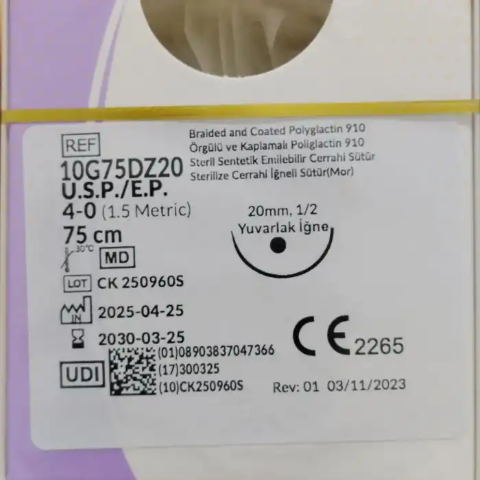 Trusynth PGA Sütür 75cm YUVARLAK (Emilebilir) 12li Kutu No: 4/0