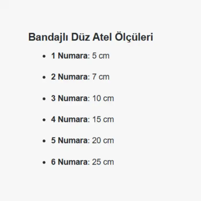 Bandajlı Düz Atel No: 4 (15cm)
