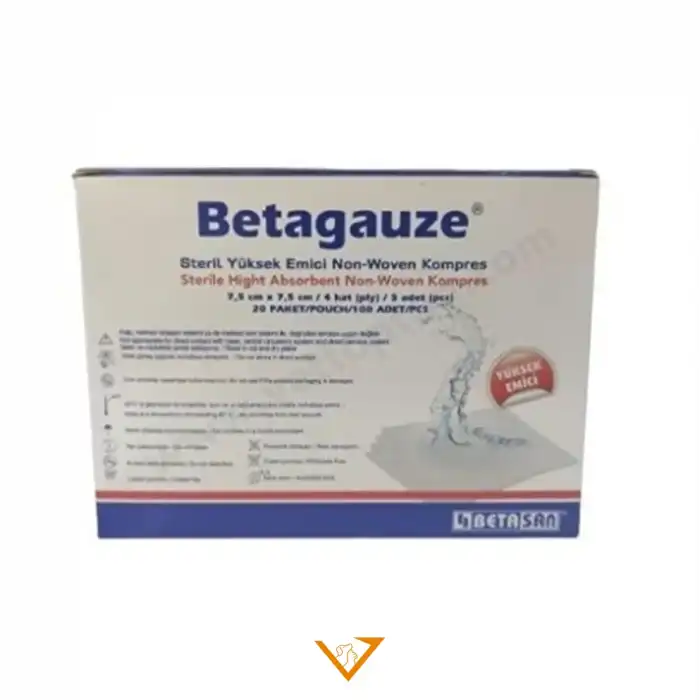 Betagauze 7,5x7,5 Steril 5li 100lü Nonwoven Spanç