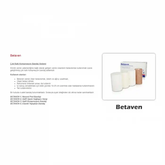 Betaven Dörtlü Çok Katlı Kompresyon Bandaj Sistemi