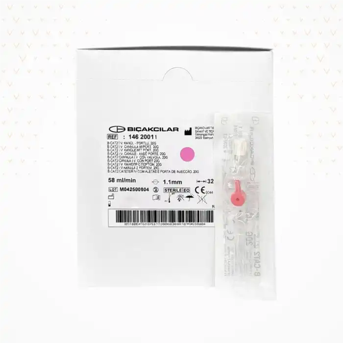 Bıçakcılar Branül (İntraket) Pembe (20G) 80li Kutu