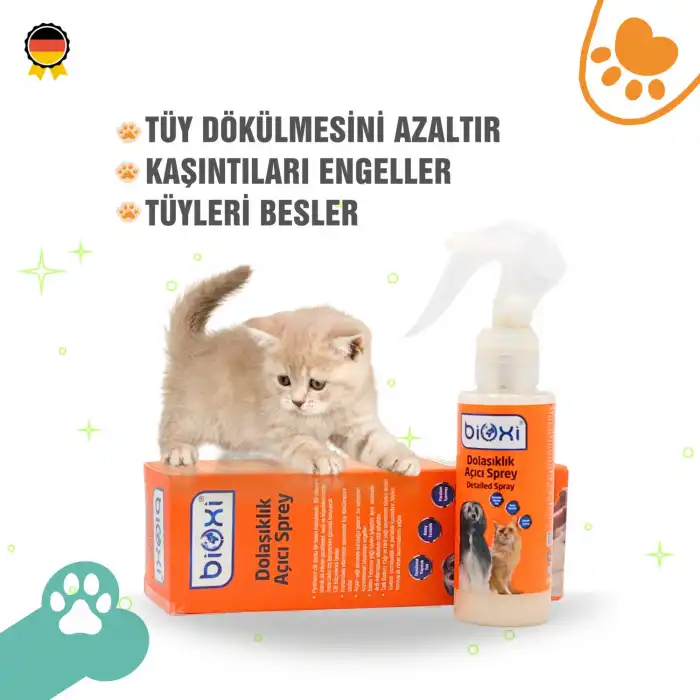 Bioxi Dolaşıklık Açıcı Sprey 100 ml | Kedi ve Köpek Tüy Bakım Ürünü