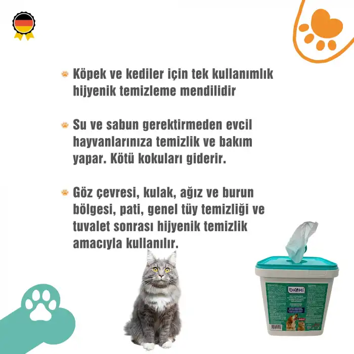 Bioxi  Evcil Hayvanlar İçin Hijyenik Ve Çok Amaçlı Temizleme Kova Mendil