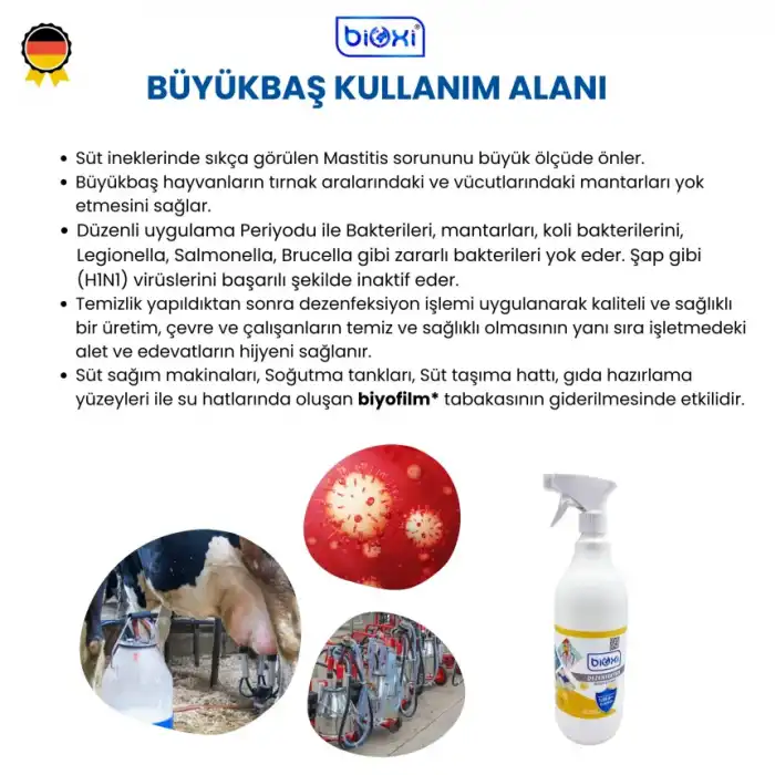Bioxi Veteriner ve Hayvan Dezenfektanı 1 LT