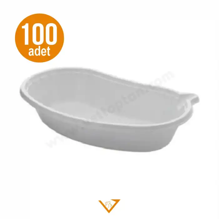 Böbrek Küveti Plastik 100lü Paket - Beyaz