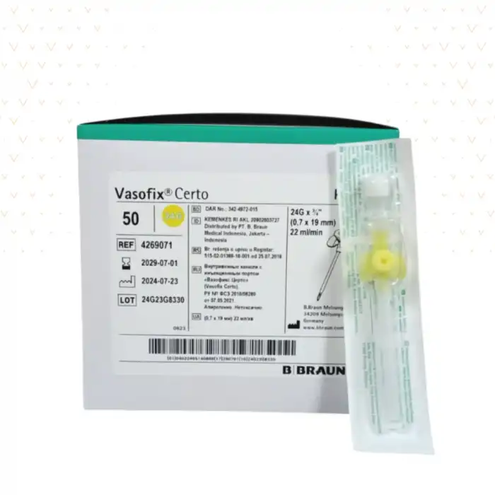 Braun Vasofix Branül (İntraket) Sarı (24G) 50li Kutu