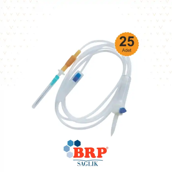 BRP Serum Seti (İnfüzyon Seti) Kilitli (Vidalı Uç) Yeşil Uçlu 25li Paket