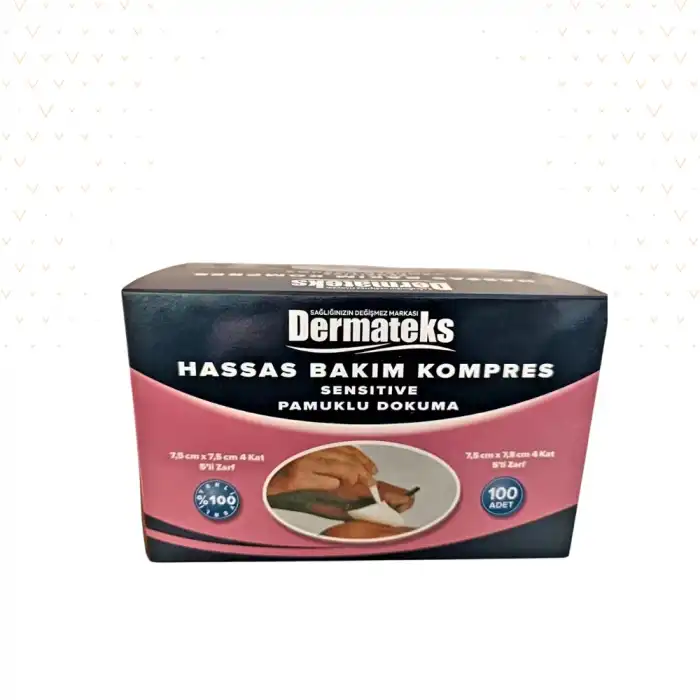 DermaTeks Hassas Bakım Kompres ( Nonwoven) 7,5x7,5 (5x20) 100lü Kutu