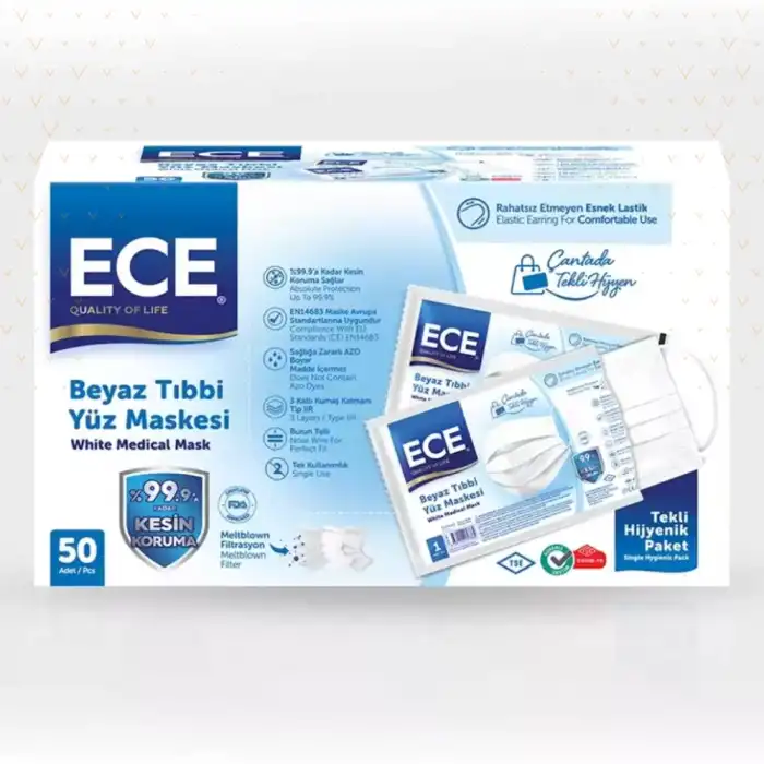 Ece Steril Cerrahi Maske 50li Kutu