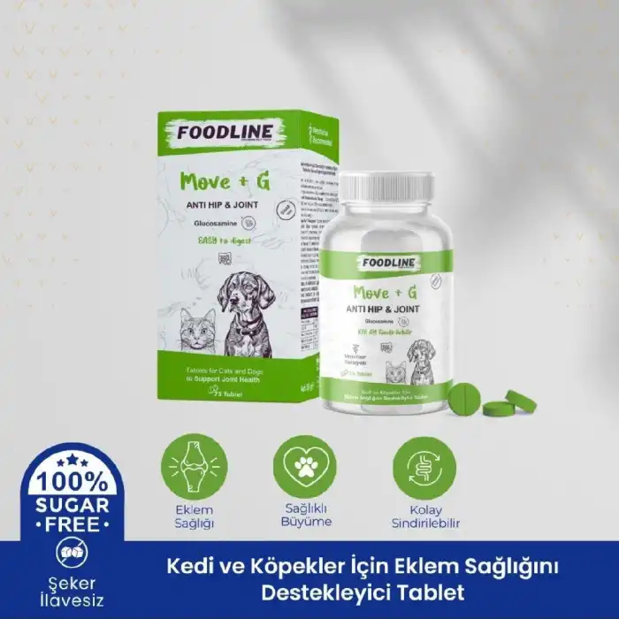 Foodline Hip&Joint Glucosamine 75 Tablet | Kedi ve Köpekler için Eklem Sağlığını Destekleyici