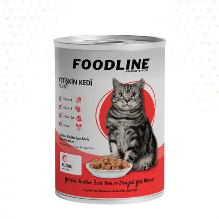 Foodline Kuzu Etli Yetişkin Kedi Konservesi 400 Gr x 6 Adet
