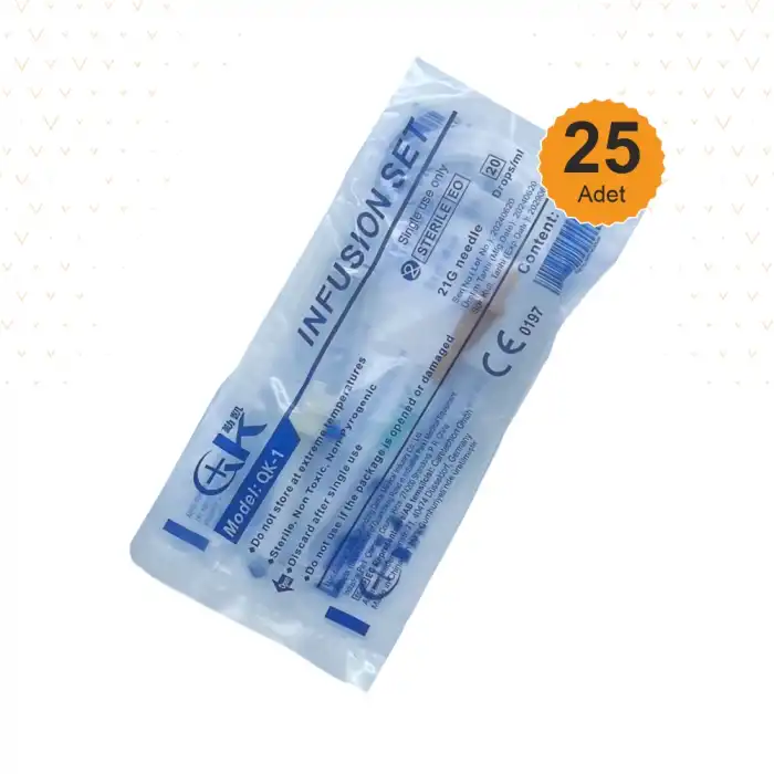 Galena Serum Seti (İnfüzyon Seti) Vidalı Yeşil Uçlu 25li Paket