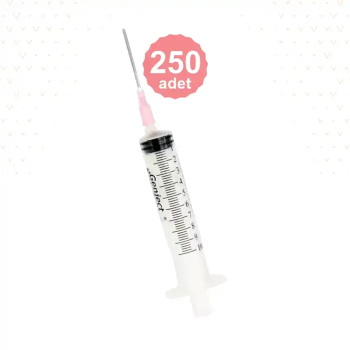 Genject 10 ml (Contalı) 3 Parça Pembe Uçlu Enjektör 250li Kutu