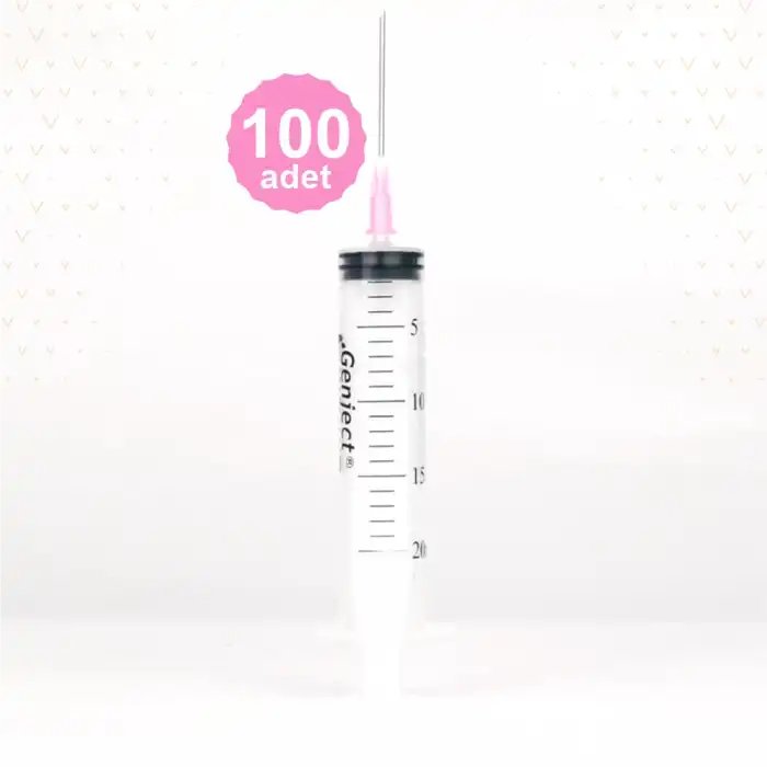 Genject 20 ml (Contalı) 3P Pembe Uçlu Enjektör 100lü Kutu
