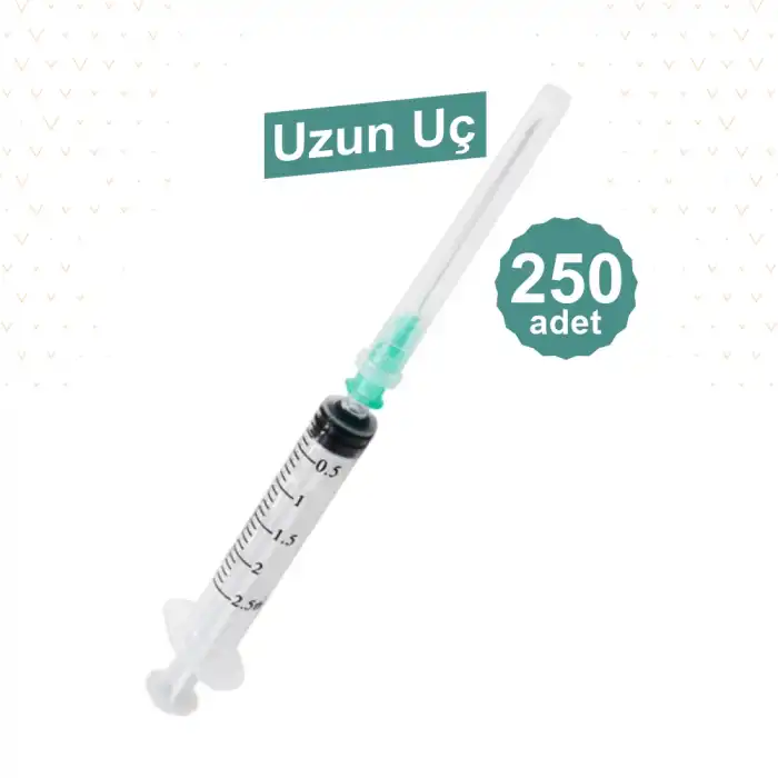 Genject 2ml (Contalı) 3P Uzun Yeşil Uçlu Enjektör 250li Kutu