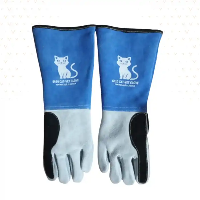 Kedi Tutma-Yakalama Eldiveni (Koruma Veteriner Eldiveni) - Mavi