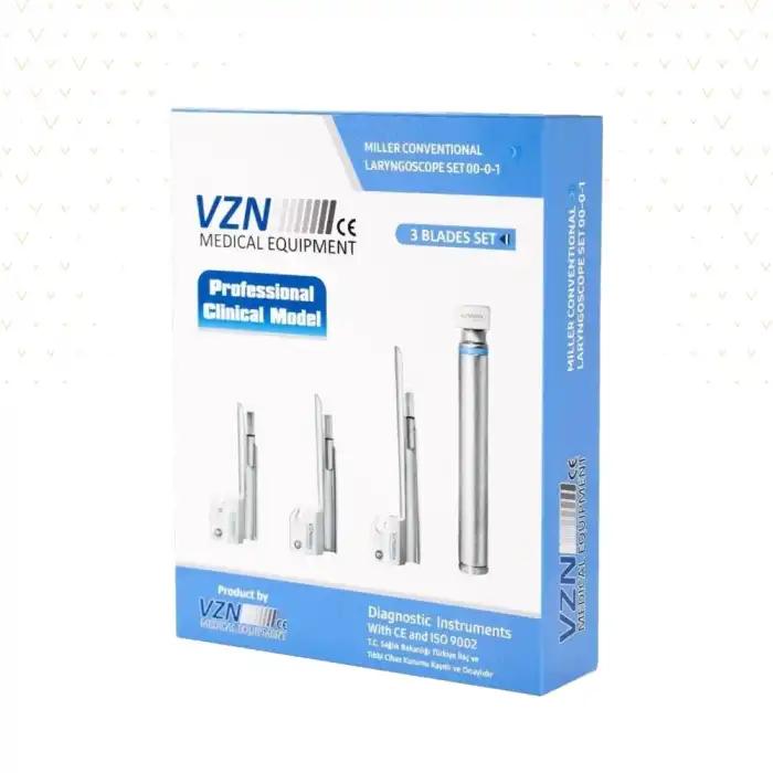 VZN Laringoskop Miller 3 Bladeli Set (Pediatrik)