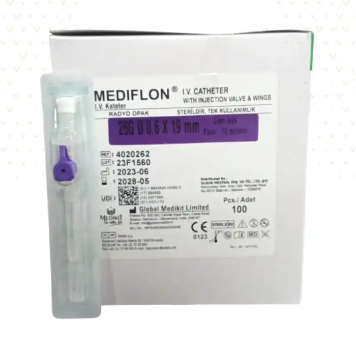Mediflon Branül (İntraket) Mor 26G 100lü Kutu