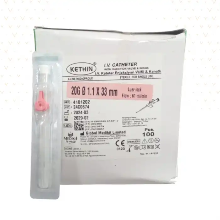 Medikit Branül (İntraket) Pembe 20G 100 lü Kutu