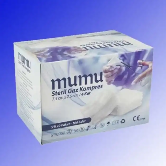 Mumu Steril Spanç 7,5x7,5 5li Paket 100 adet - 1 Kutu