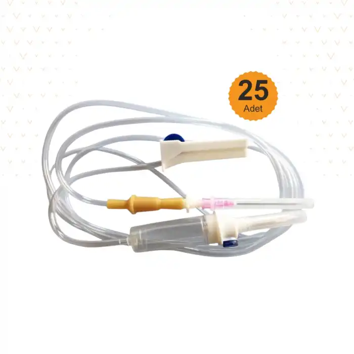Serum Seti (İnfüzyon Seti) Kilitsiz (Luer Slip) Pembe Uçlu 25li Paket