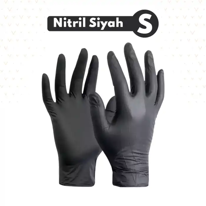 Siyah Nitril Eldiven Pudrasız Small (S) 100lü Kutu