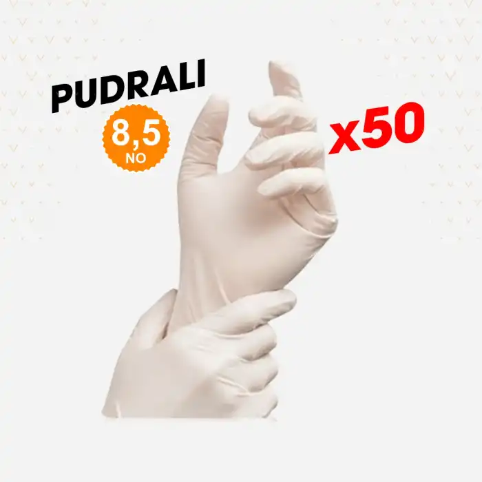 Steril Eldiven Pudralı No: 8,5 | 50li Kutu