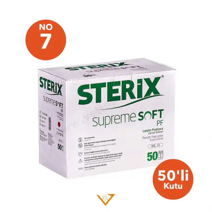 Sterix Steril Eldiven Pudrasız Kutu 50 Adet No: 7