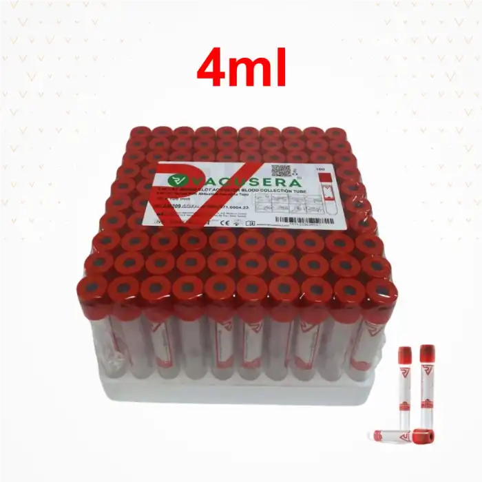 Vakumlu Boş Tüp 4 ML (Kırmızı Kapak) 100lü Paket