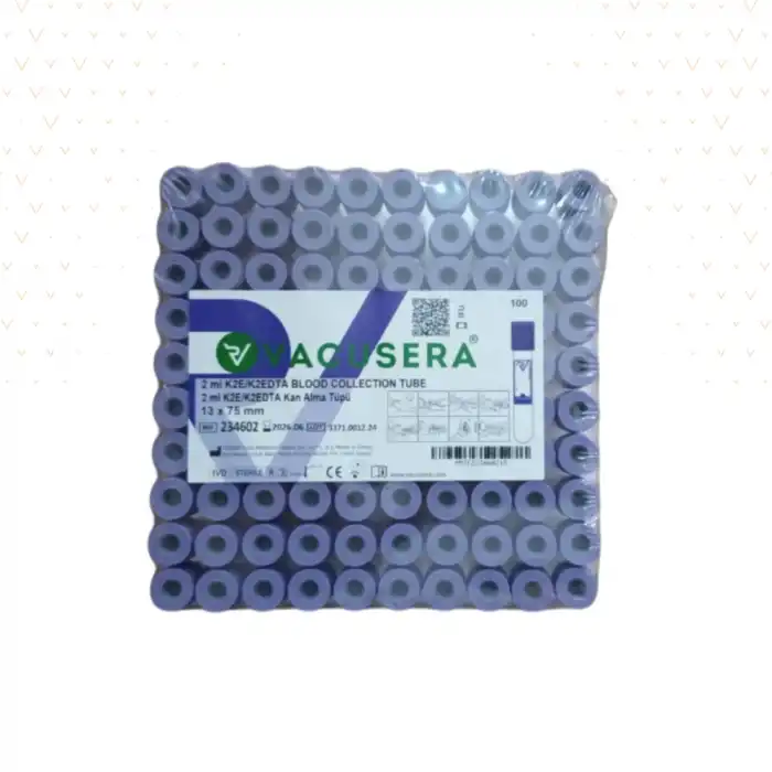 Vakumlu K2 Edtalı Tüp 2 ML (Mor Kapak) 100lü Paket