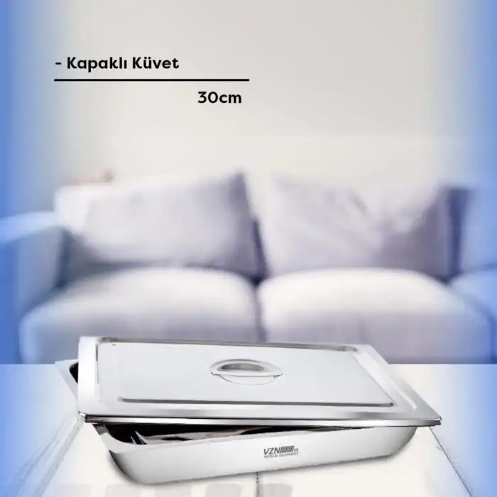 VZN Kapaklı Metal Küvet 30cm