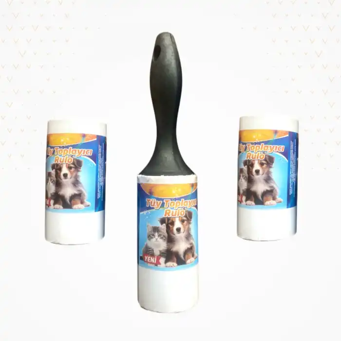 Yapışkanlı Tüy Toplama Rulosu 3lü Takım Seti