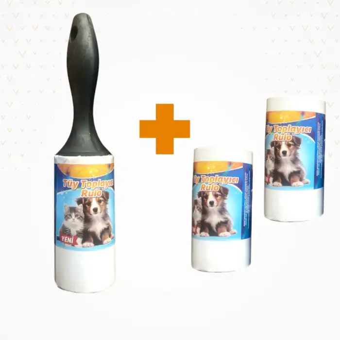 Yapışkanlı Tüy Toplama Rulosu 3lü Takım Seti