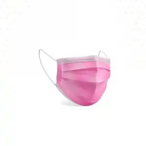 Maske 3 Katlı Meltblownlu Telli Cerrahi - Pembe 50li Kutu