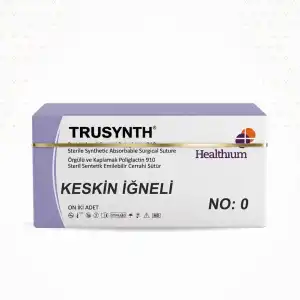 Trusynth PGA Sütür 75cm Keskin (Emilebilir) No: 0 12li Kutu