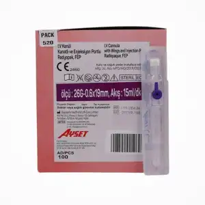 Ayset Branül (İntraket) Mor 26G 100’lü Kutu