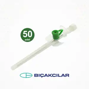 Bıçakcılar Branül (İntraket) Yeşil (18G) 50li Kutu