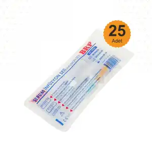 BRP Serum Seti (İnfüzyon Seti) Kilitli (Vidalı Uç) Yeşil Uçlu 25li Paket