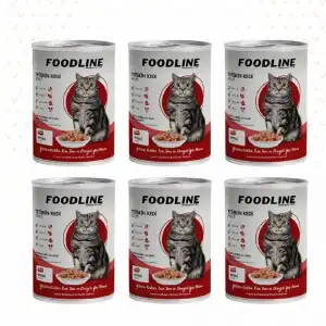 Foodline Biftekli Parça Etli Yetişkin Kedi Konserve 400gr x 6 Adet