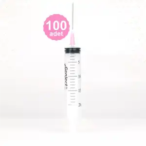 Genject 20 ml (Contalı) 3P Pembe Uçlu Enjektör 100lü Kutu