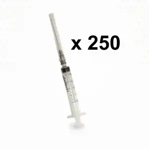 Genject 2,5ml Siyah Enjektör Contalı (3P) 22G/38mm - 250li Kutu