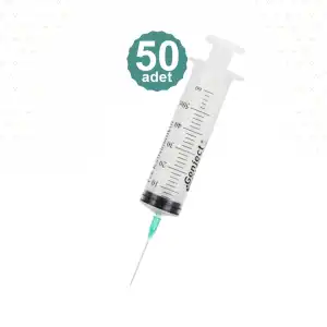 Genject 50 ml (Contalı) 3Parça Yeşil Enjektör 50li Kutu