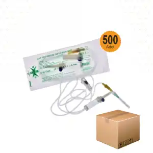 Haspet Serum Seti (İnfüzyon Seti) Kilitli Yeşil Uçlu 500lü Koli