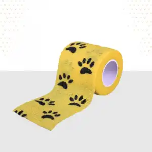 Bustark Pati Desenli Kendinden Yapışkanlı Bandaj5cmx4,5m - Sarı