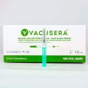 Kan Alma İğnesi (Vakumlu İğne Ucu) Yeşil 21G - 100lü Kutu