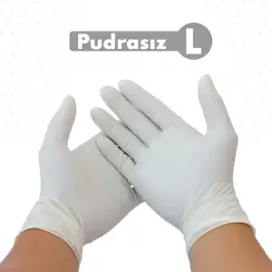 Pudrasız Lateks Muayene Eldiven Large (L) - 100lü Kutu